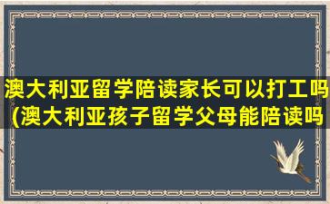 澳大利亚留学陪读家长可以打工吗(澳大利亚孩子留学父母能陪读吗)