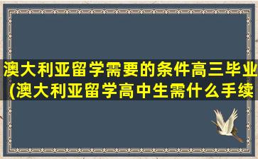 澳大利亚留学需要的条件高三毕业(澳大利亚留学高中生需什么手续)