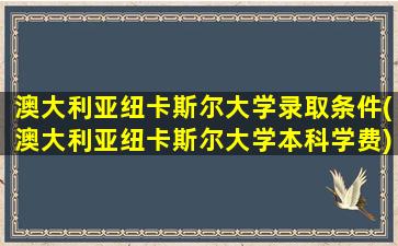 澳大利亚纽卡斯尔大学录取条件(澳大利亚纽卡斯尔大学本科学费)