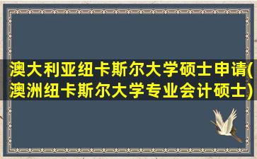 澳大利亚纽卡斯尔大学硕士申请(澳洲纽卡斯尔大学专业会计硕士)