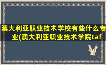 澳大利亚职业技术学校有些什么专业(澳大利亚职业技术学院tafe)