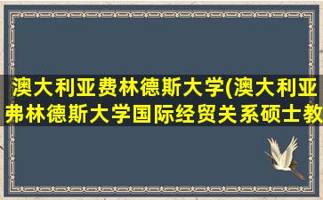 澳大利亚费林德斯大学(澳大利亚弗林德斯大学国际经贸关系硕士教材)