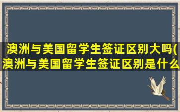 澳洲与美国留学生签证区别大吗(澳洲与美国留学生签证区别是什么)