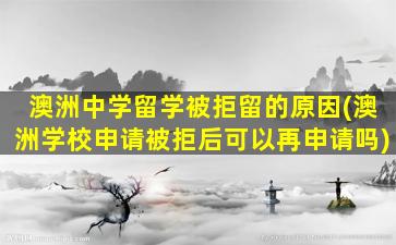 澳洲中学留学被拒留的原因(澳洲学校申请被拒后可以再申请吗)