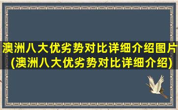 澳洲八大优劣势对比详细介绍图片(澳洲八大优劣势对比详细介绍)