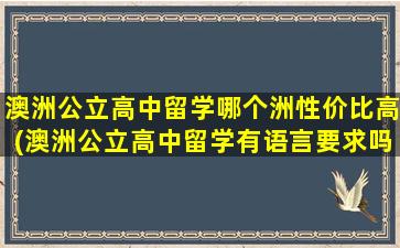 澳洲公立高中留学哪个洲性价比高(澳洲公立高中留学有语言要求吗)