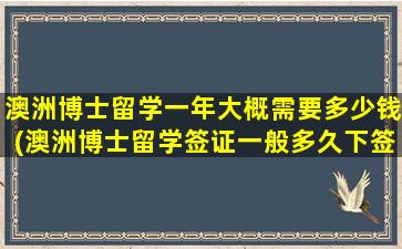 澳洲博士留学一年大概需要多少钱(澳洲博士留学签证一般多久下签)