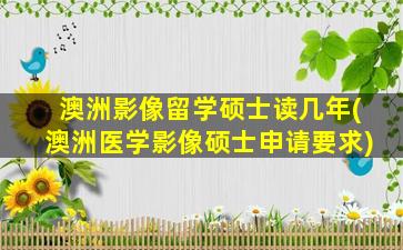 澳洲影像留学硕士读几年(澳洲医学影像硕士申请要求)