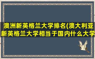 澳洲新英格兰大学排名(澳大利亚新英格兰大学相当于国内什么大学)