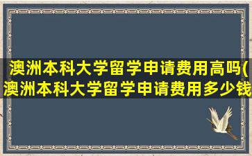 澳洲本科大学留学申请费用高吗(澳洲本科大学留学申请费用多少钱)