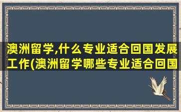 澳洲留学,什么专业适合回国发展工作(澳洲留学哪些专业适合回国发展-)