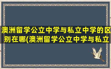 澳洲留学公立中学与私立中学的区别在哪(澳洲留学公立中学与私立中学的区别)