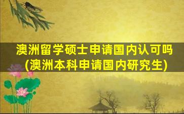 澳洲留学硕士申请国内认可吗(澳洲本科申请国内研究生)