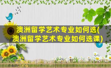 澳洲留学艺术专业如何选(澳洲留学艺术专业如何选课)