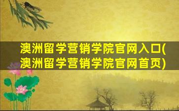 澳洲留学营销学院官网入口(澳洲留学营销学院官网首页)