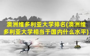 澳洲维多利亚大学排名(澳洲维多利亚大学相当于国内什么水平)