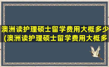 澳洲读护理硕士留学费用大概多少(澳洲读护理硕士留学费用大概多少)