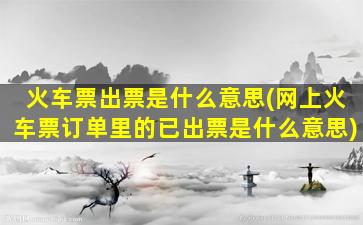 火车票出票是什么意思(网上火车票订单里的已出票是什么意思)