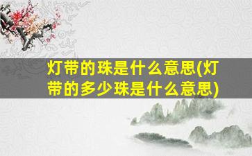 灯带的珠是什么意思(灯带的多少珠是什么意思)