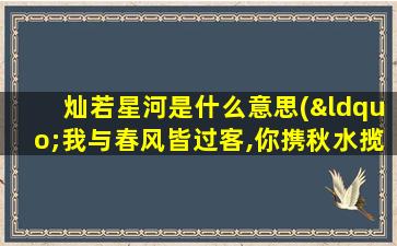 灿若星河是什么意思(“我与春风皆过客,你携秋水揽星河”是什么意思)