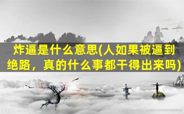 炸逼是什么意思(人如果被逼到绝路，真的什么事都干得出来吗)