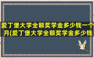 爱丁堡大学全额奖学金多少钱一个月(爱丁堡大学全额奖学金多少钱啊)