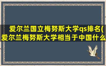 爱尔兰国立梅努斯大学qs排名(爱尔兰梅努斯大学相当于中国什么大学)