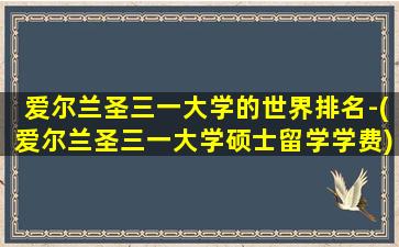 爱尔兰圣三一大学的世界排名-(爱尔兰圣三一大学硕士留学学费)