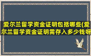 爱尔兰留学资金证明包括哪些(爱尔兰留学资金证明需存入多少钱呀)