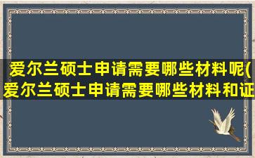 爱尔兰硕士申请需要哪些材料呢(爱尔兰硕士申请需要哪些材料和证件)