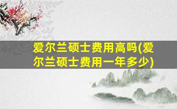 爱尔兰硕士费用高吗(爱尔兰硕士费用一年多少)