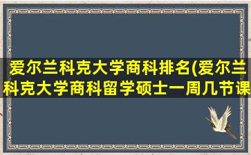 爱尔兰科克大学商科排名(爱尔兰科克大学商科留学硕士一周几节课)