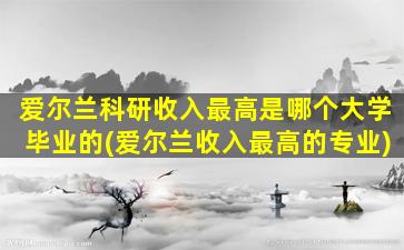 爱尔兰科研收入最高是哪个大学毕业的(爱尔兰收入最高的专业)