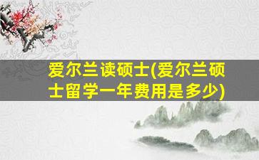 爱尔兰读硕士(爱尔兰硕士留学一年费用是多少)