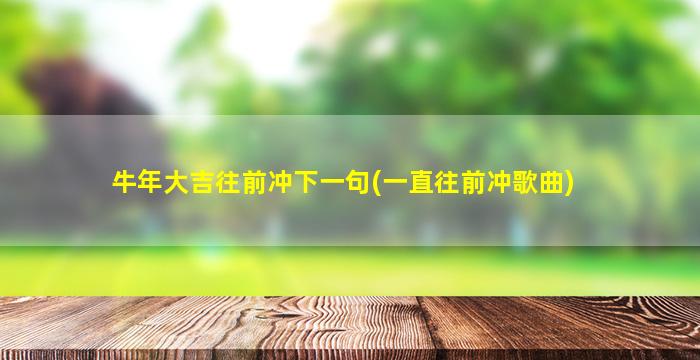 牛年大吉往前冲下一句(一直往前冲歌曲)