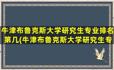 牛津布鲁克斯大学研究生专业排名第几(牛津布鲁克斯大学研究生专业排名表)