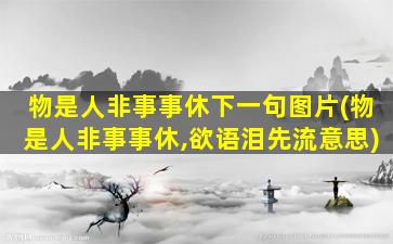 物是人非事事休下一句图片(物是人非事事休,欲语泪先流意思)