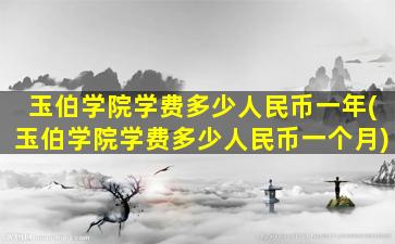 玉伯学院学费多少人民币一年(玉伯学院学费多少人民币一个月)