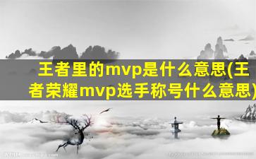 王者里的mvp是什么意思(王者荣耀mvp选手称号什么意思)