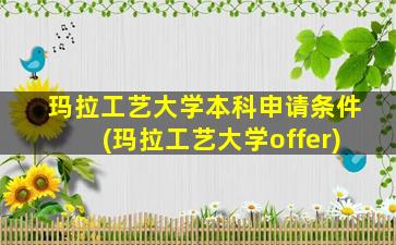 玛拉工艺大学本科申请条件(玛拉工艺大学offer)