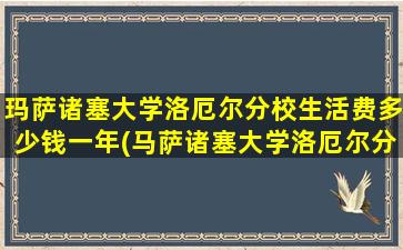 玛萨诸塞大学洛厄尔分校生活费多少钱一年(马萨诸塞大学洛厄尔分校怎么样)