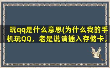 玩qq是什么意思(为什么我的手机玩QQ，老是说请插入存储卡，是什么意思存储卡又是什么)