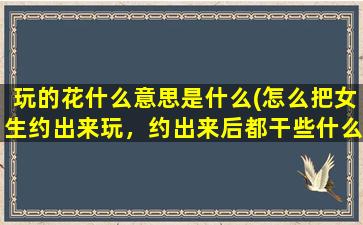 玩的花什么意思是什么(怎么把女生约出来玩，约出来后都干些什么，给点有用的建议，谢谢)