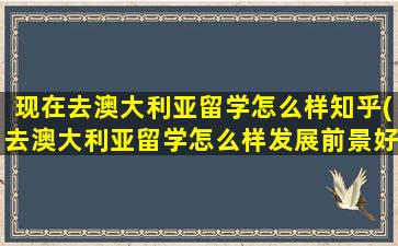 现在去澳大利亚留学怎么样知乎(去澳大利亚留学怎么样发展前景好吗)