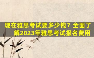 现在雅思考试要多少钱？全面了解2023年雅思考试报名费用