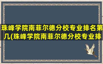 珠峰学院南菲尔德分校专业排名第几(珠峰学院南菲尔德分校专业排名)