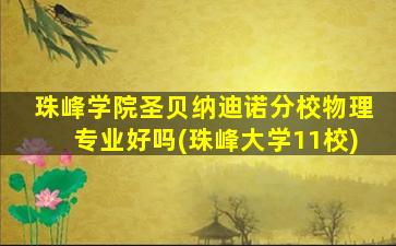 珠峰学院圣贝纳迪诺分校物理专业好吗(珠峰大学11校)