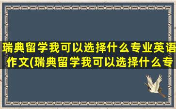 瑞典留学我可以选择什么专业英语作文(瑞典留学我可以选择什么专业英语)