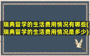 瑞典留学的生活费用情况有哪些(瑞典留学的生活费用情况是多少)