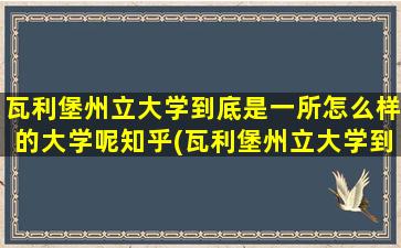 瓦利堡州立大学到底是一所怎么样的大学呢知乎(瓦利堡州立大学到底是一所怎么样的大学呢英文)